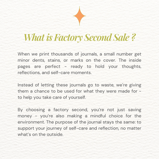 Self reflection journal imperfect edition showing minor cosmetic flaws on cover